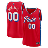 Philadelphia 76ers Youth Fast Break Replica Custom Jersey - Statement Edition - Red