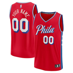 Philadelphia 76ers Youth Fast Break Replica Custom Jersey - Statement Edition - Red