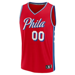 Philadelphia 76ers Youth Fast Break Replica Custom Jersey - Statement Edition - Red