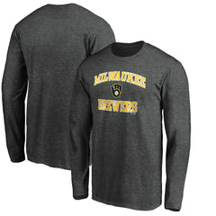 Milwaukee Brewers Heart & Soul Team Long Sleeve T-Shirt Charcoal