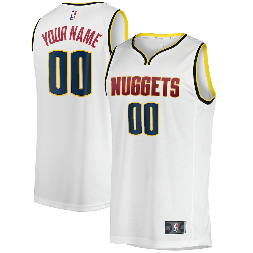 Denver Nuggets Fast Break Custom Replica Jersey sale - Association Editi- White