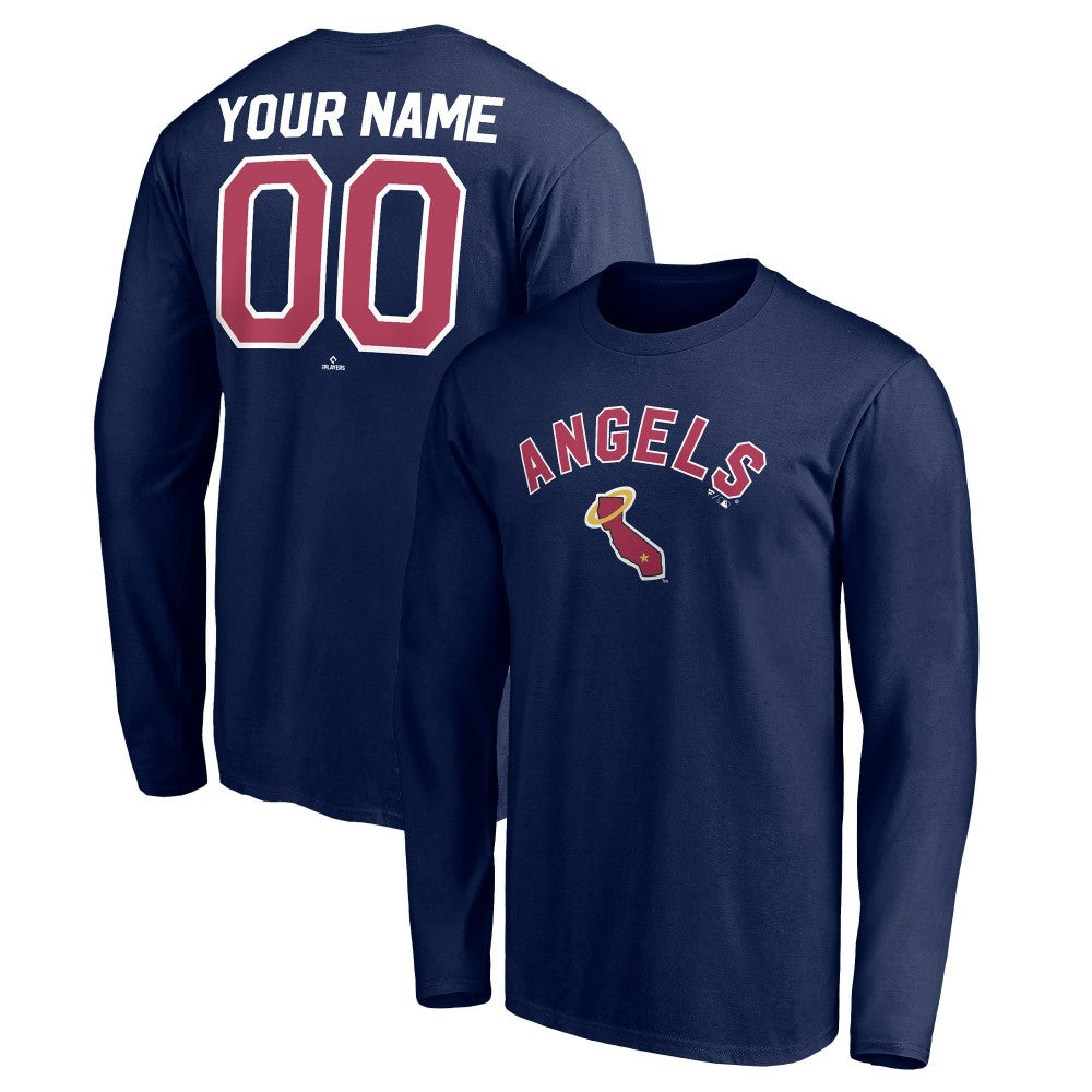 California Angels Personalized Cooperstown Collection Winning Streak Long Sleeve T-Shirt Navy