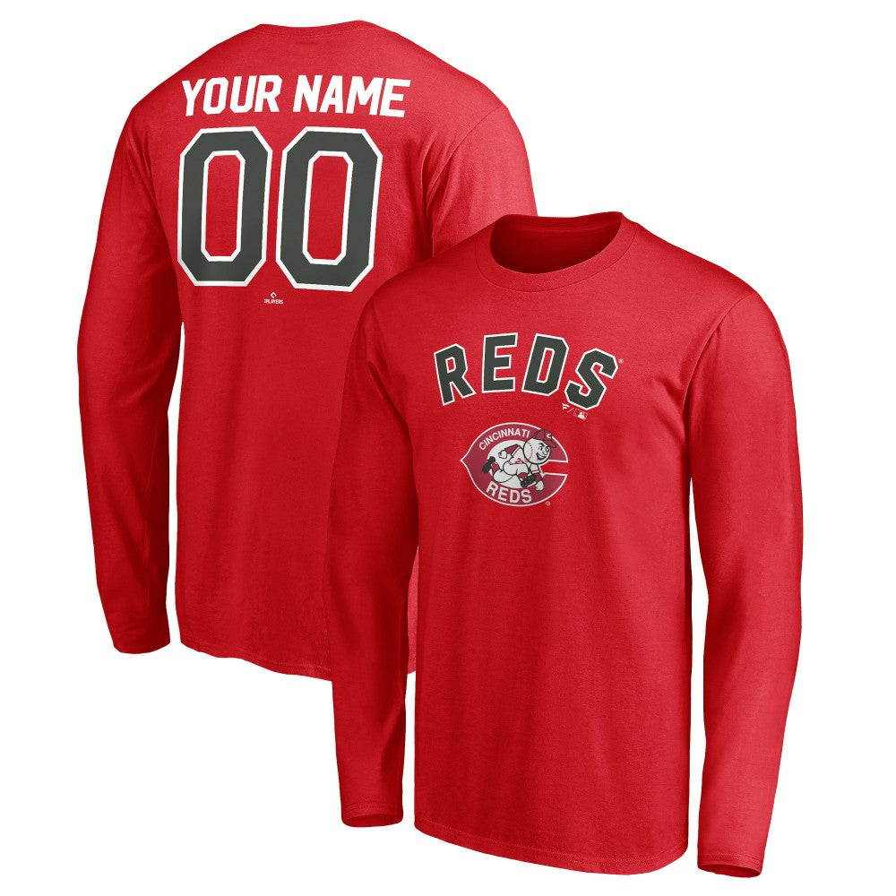 Cincinnati Reds Personalized Cooperstown Collection Winning Streak Long Sleeve T-Shirt Red