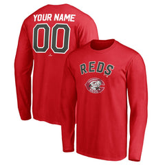 Cincinnati Reds Personalized Cooperstown Collection Winning Streak Long Sleeve T-Shirt Red