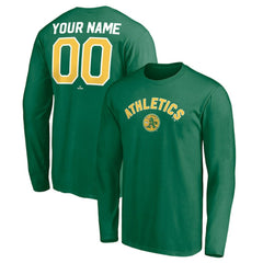 Athletics Personalized Cooperstown Collection Winning Streak Long Sleeve T-Shirt Green