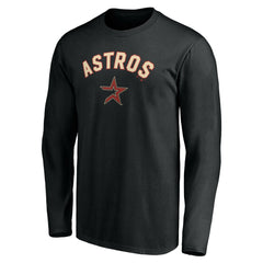 Houston Astros Personalized Cooperstown Collection Alternate Winning Streak Long Sleeve T-Shirt Black