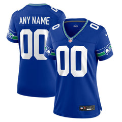Seattle Seahawks Women's Throwback Custom Jersey - Royal