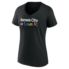 Kansas City Royals Women's City Pride V-Neck T-Shirt Black
