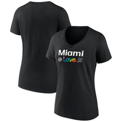 Miami Marlins Women's City Pride V-Neck T-Shirt Black