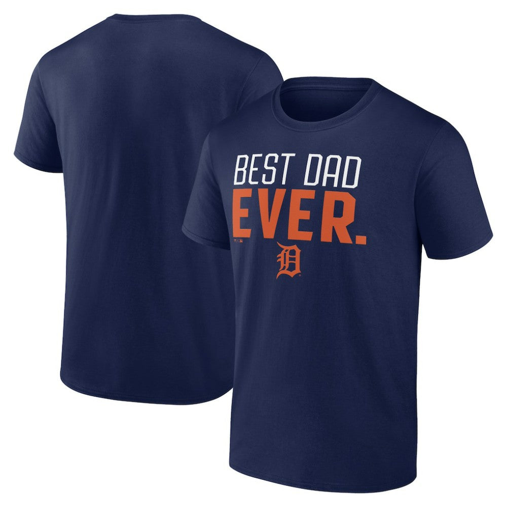 Detroit Tigers Best Dad Ever T-Shirt Navy