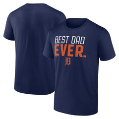 Detroit Tigers Best Dad Ever T-Shirt Navy