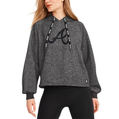 Atlanta Braves DKNY Sport Women's Debbie Dolman Raglan Pullover Hoodie Black