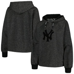 New York Yankees DKNY Sport Women's Debbie Dolman Raglan Pullover Hoodie Black