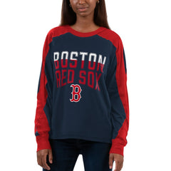 Boston Red Sox G-III 4Her by Carl Banks Women's Smash Raglan Long Sleeve T-Shirt Navy/Red