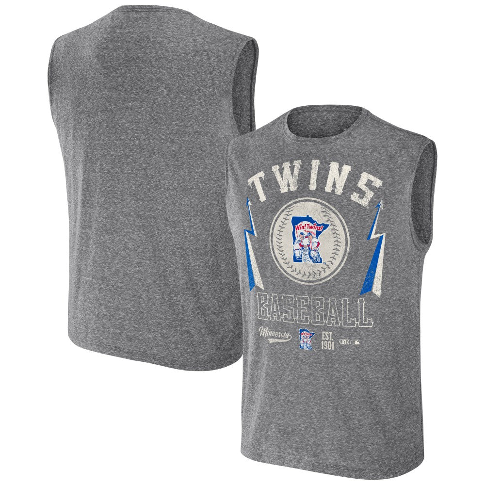 Minnesota Twins Darius Rucker Collection Relaxed-Fit Muscle Tank Top Charcoal