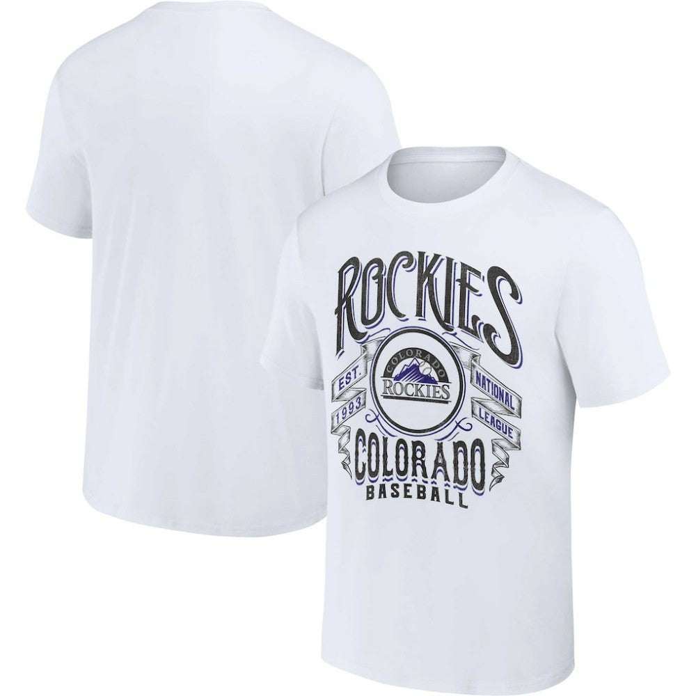 Colorado Rockies Darius Rucker Collection Distressed Rock T-Shirt White