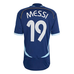 2006 Argentina Men's Retro Stadium Away Messi #19 Soccer Jersey Dark Blue - Adidas