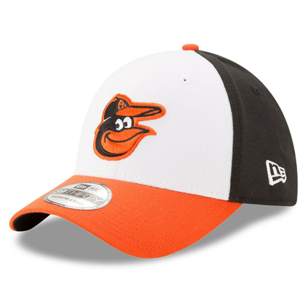Baltimore Orioles MLB Team Classic Logo 39THIRTY Flex Hat White/Orange | New Era