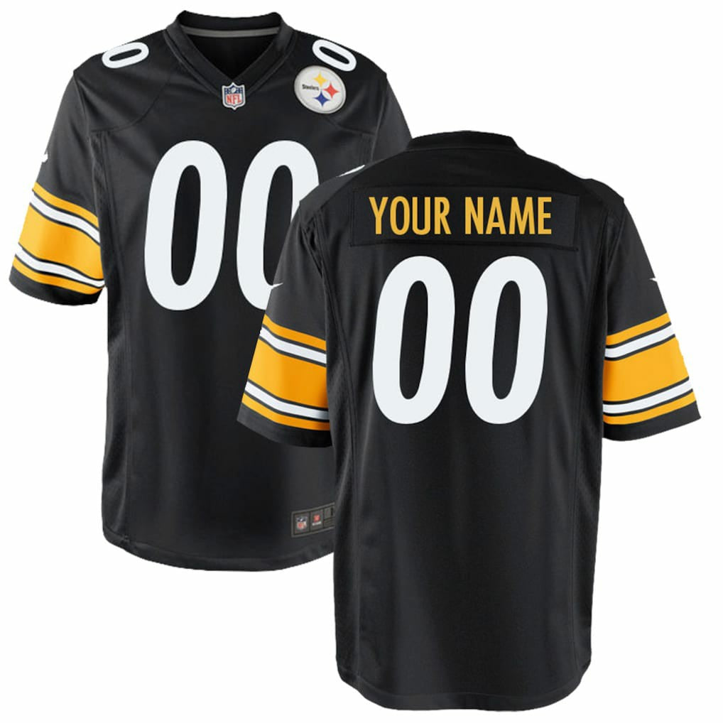 Pittsburgh Steelers Youth Custom Game Jersey - Black
