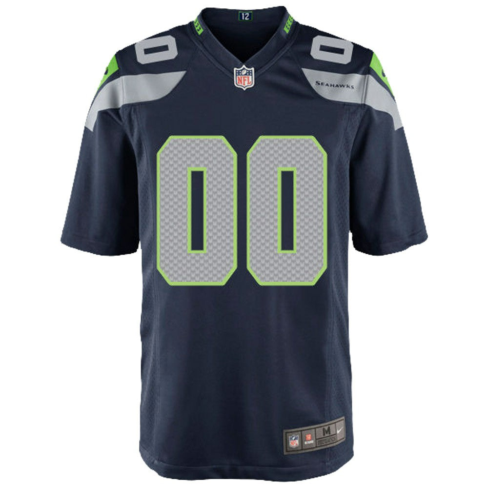 Seattle Seahawks Youth Custom Game Jersey - College Navy