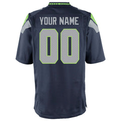 Seattle Seahawks Youth Custom Game Jersey - College Navy
