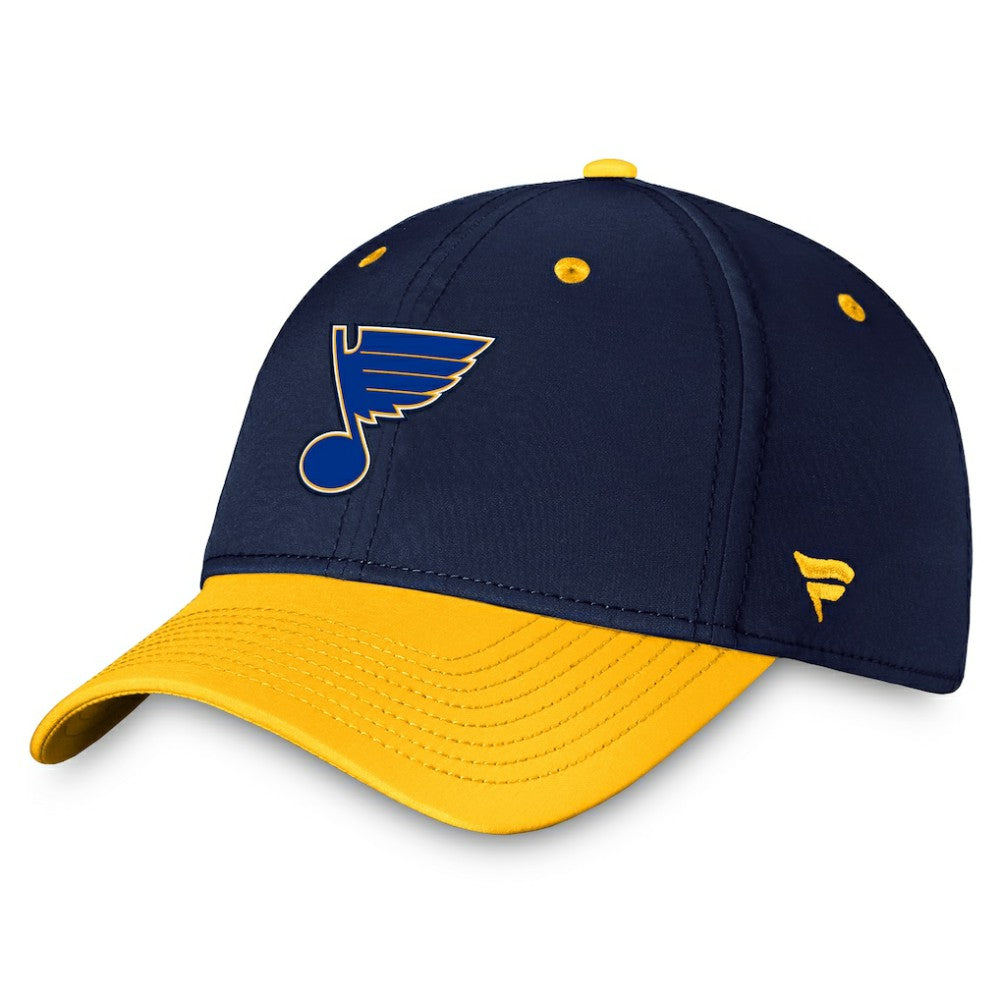 St. Louis Blues Fanatics Authentic Pro Rink Two-Tone Flex Hat – Navy/Gold