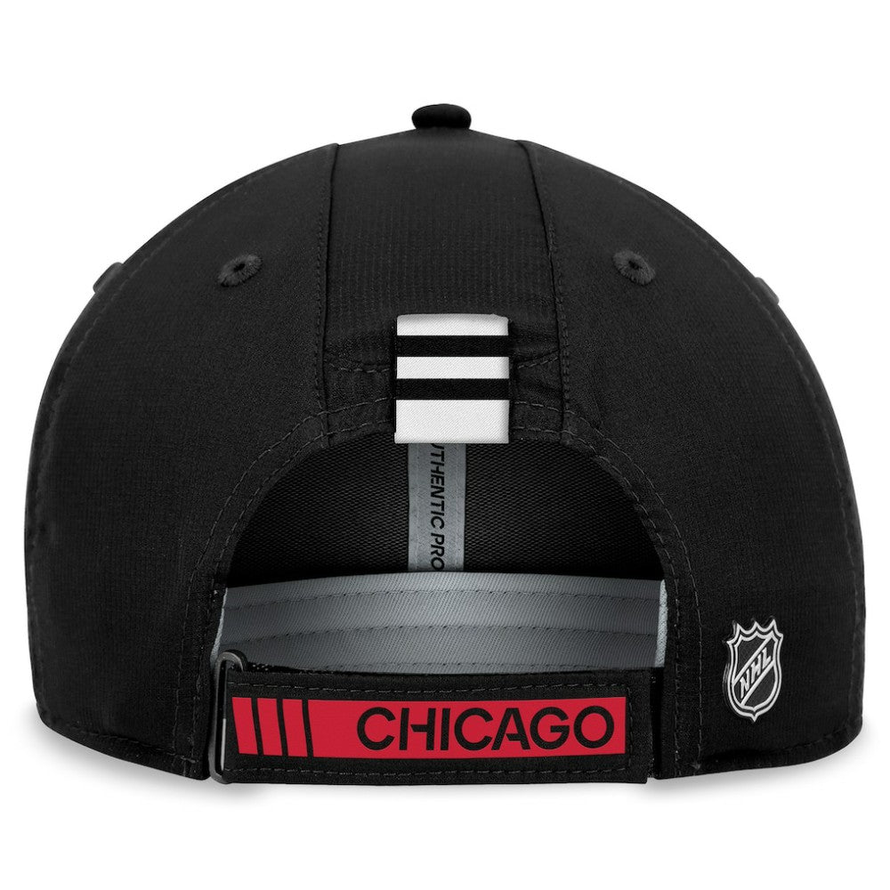 Chicago Blackhawks Fanatics Authentic Pro Rink Adjustable Hat Black
