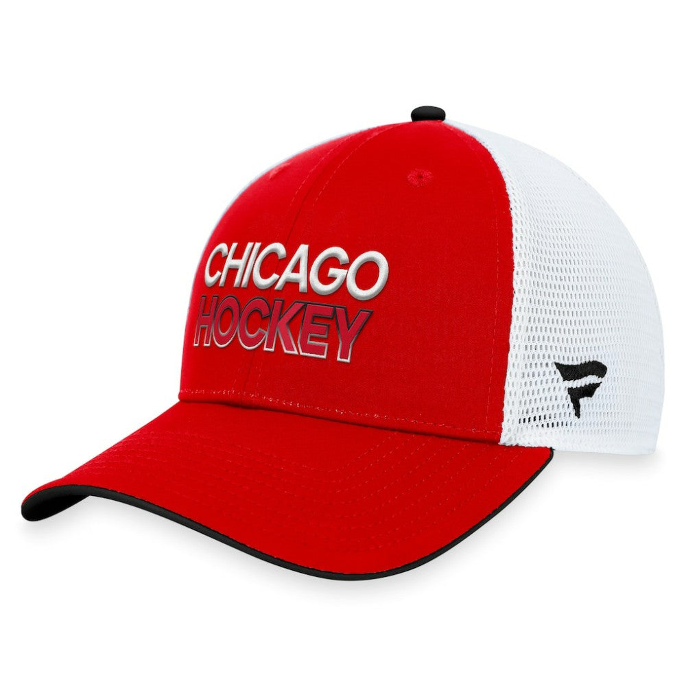 Chicago Blackhawks Fanatics Authentic Pro Rink Trucker Adjustable Hat Red