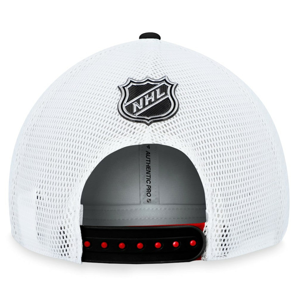 Chicago Blackhawks Fanatics Authentic Pro Rink Trucker Adjustable Hat Red