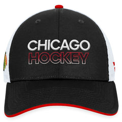 Chicago Blackhawks Fanatics Authentic Pro Rink Trucker Adjustable Hat Black