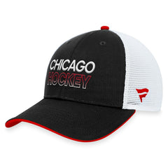 Chicago Blackhawks Fanatics Authentic Pro Rink Trucker Adjustable Hat Black