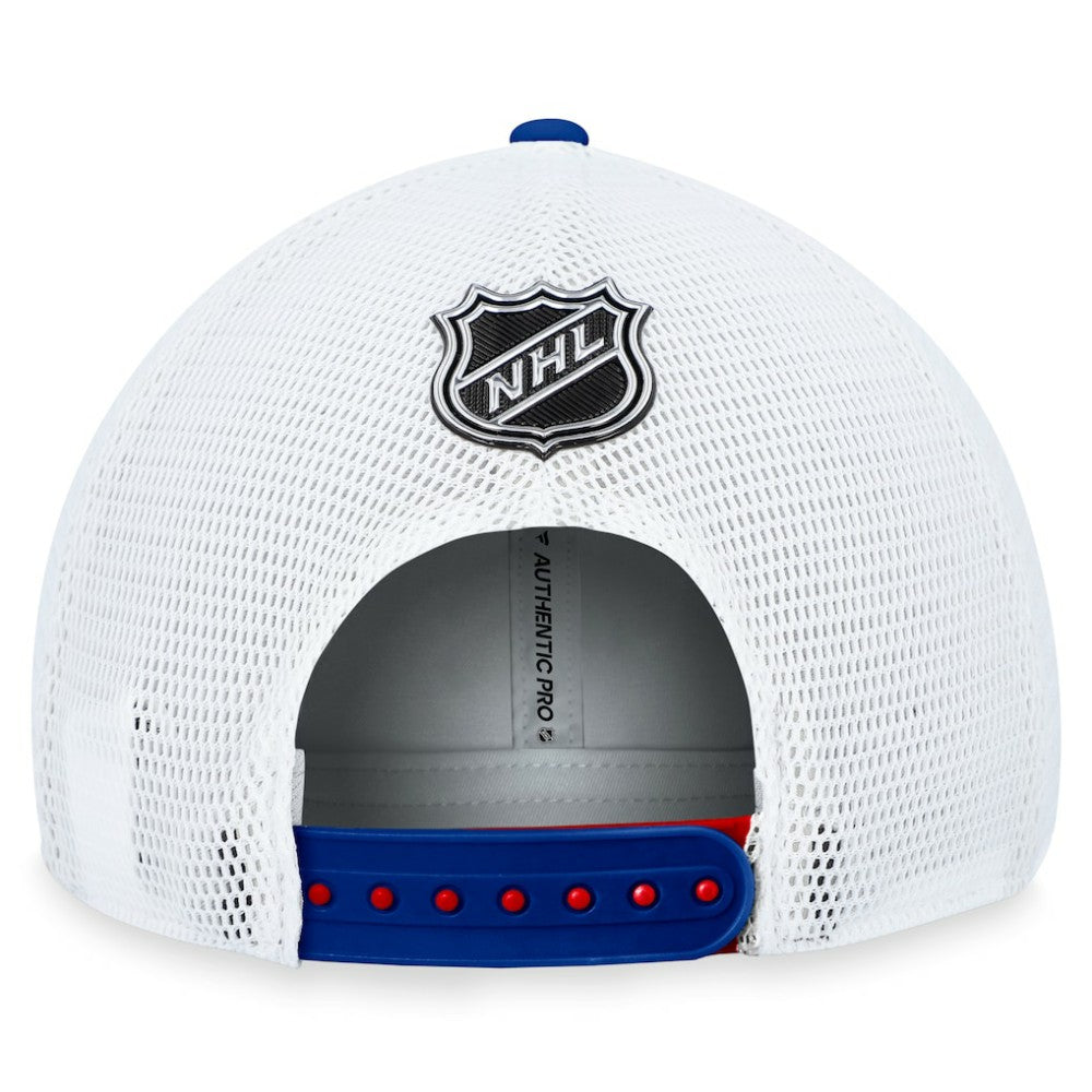 New York Rangers Fanatics Authentic Pro Rink Trucker Adjustable Hat Red