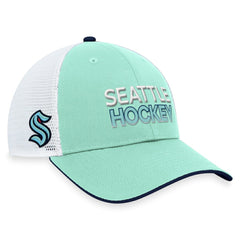 Seattle Kraken Fanatics Authentic Pro Rink Trucker Adjustable Hat Light Blue
