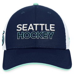 Seattle Kraken Fanatics Authentic Pro Rink Trucker Adjustable Hat Deep Sea Blue
