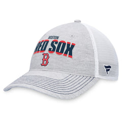 Boston Red Sox Logo Trucker Adjustable Hat Heather Gray/White