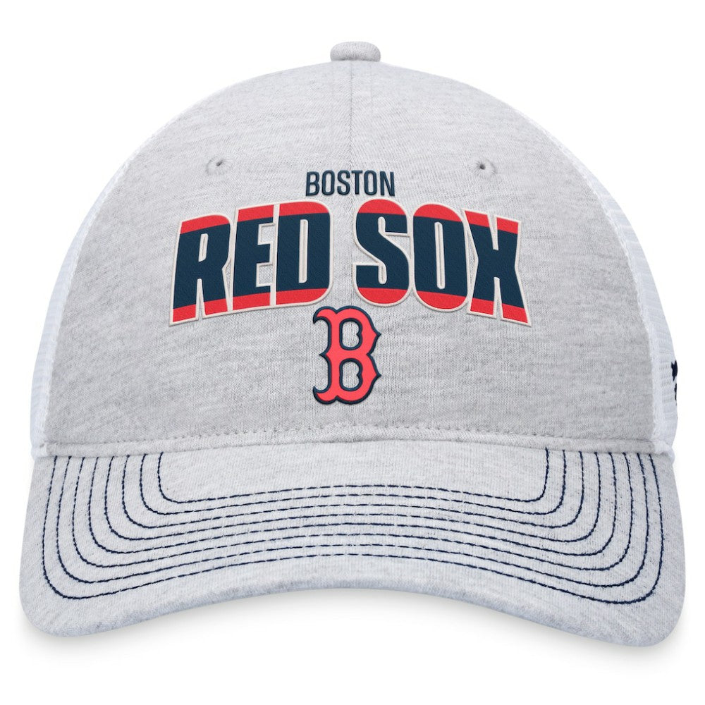 Boston Red Sox Logo Trucker Adjustable Hat Heather Gray/White