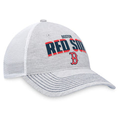 Boston Red Sox Logo Trucker Adjustable Hat Heather Gray/White