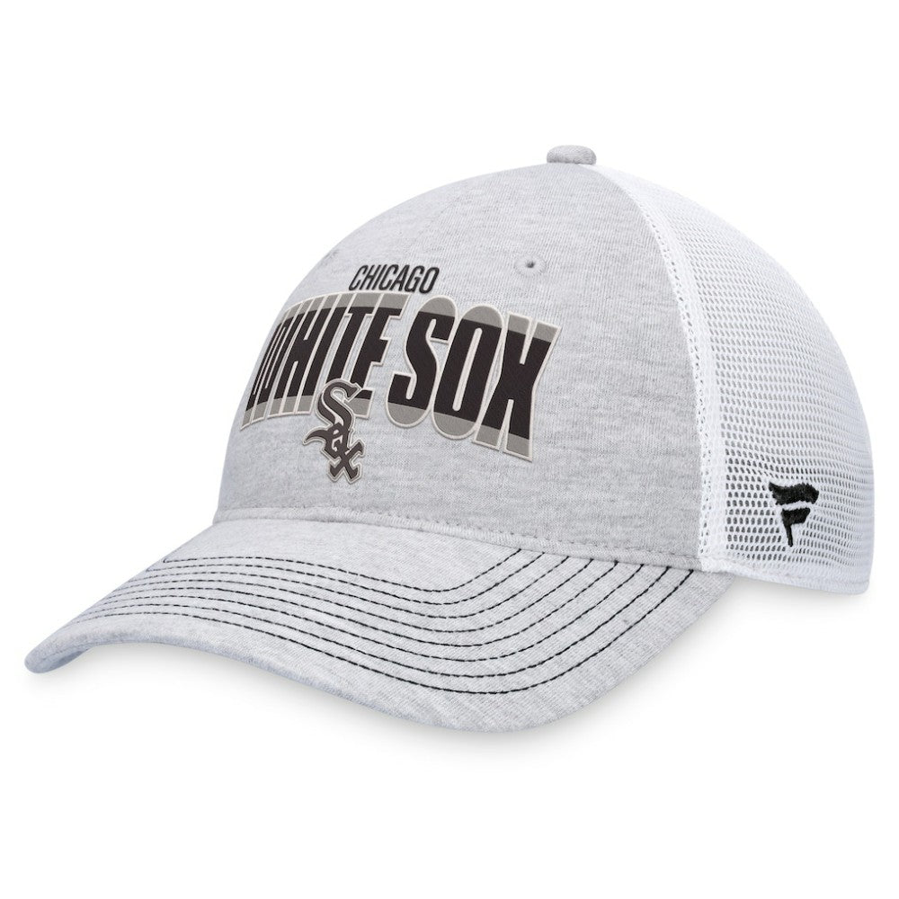 Chicago White Sox Logo Trucker Adjustable Hat Heather Gray/White