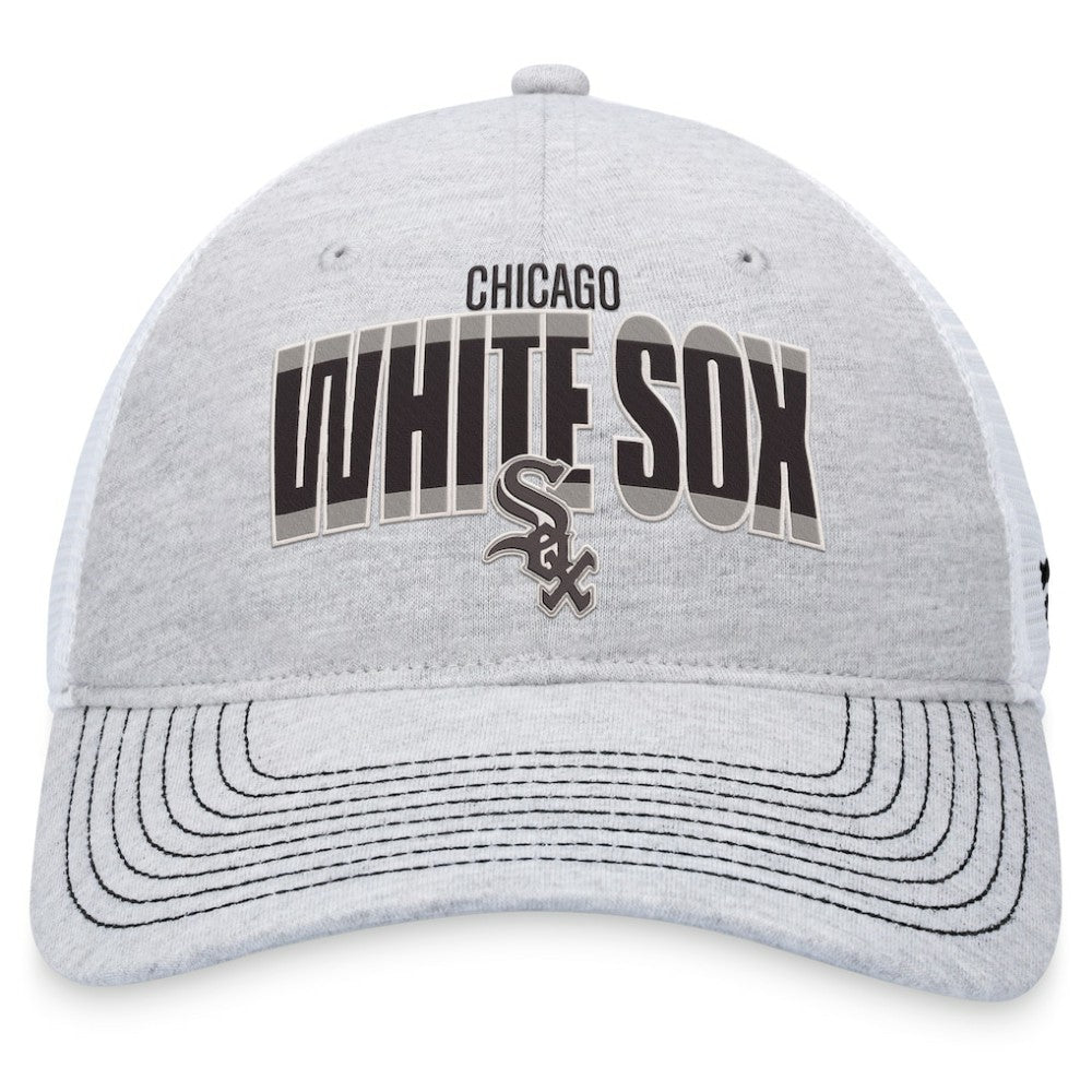 Chicago White Sox Logo Trucker Adjustable Hat Heather Gray/White