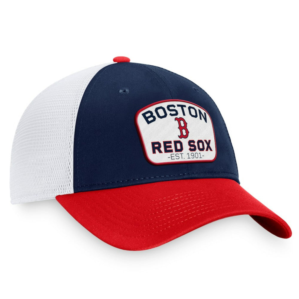 Boston Red Sox Two-Tone Patch Trucker Adjustable Hat Navy/Red