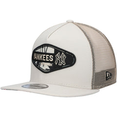 New York Yankees Retro Beachin' Patch A-Frame Trucker 9FIFTY Snapback Hat Natural | New Era