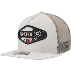 Pittsburgh Pirates Retro Beachin' Patch A-Frame Trucker 9FIFTY Snapback Hat Natural | New Era