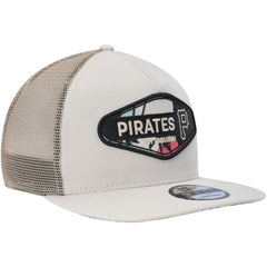 Pittsburgh Pirates Retro Beachin' Patch A-Frame Trucker 9FIFTY Snapback Hat Natural | New Era