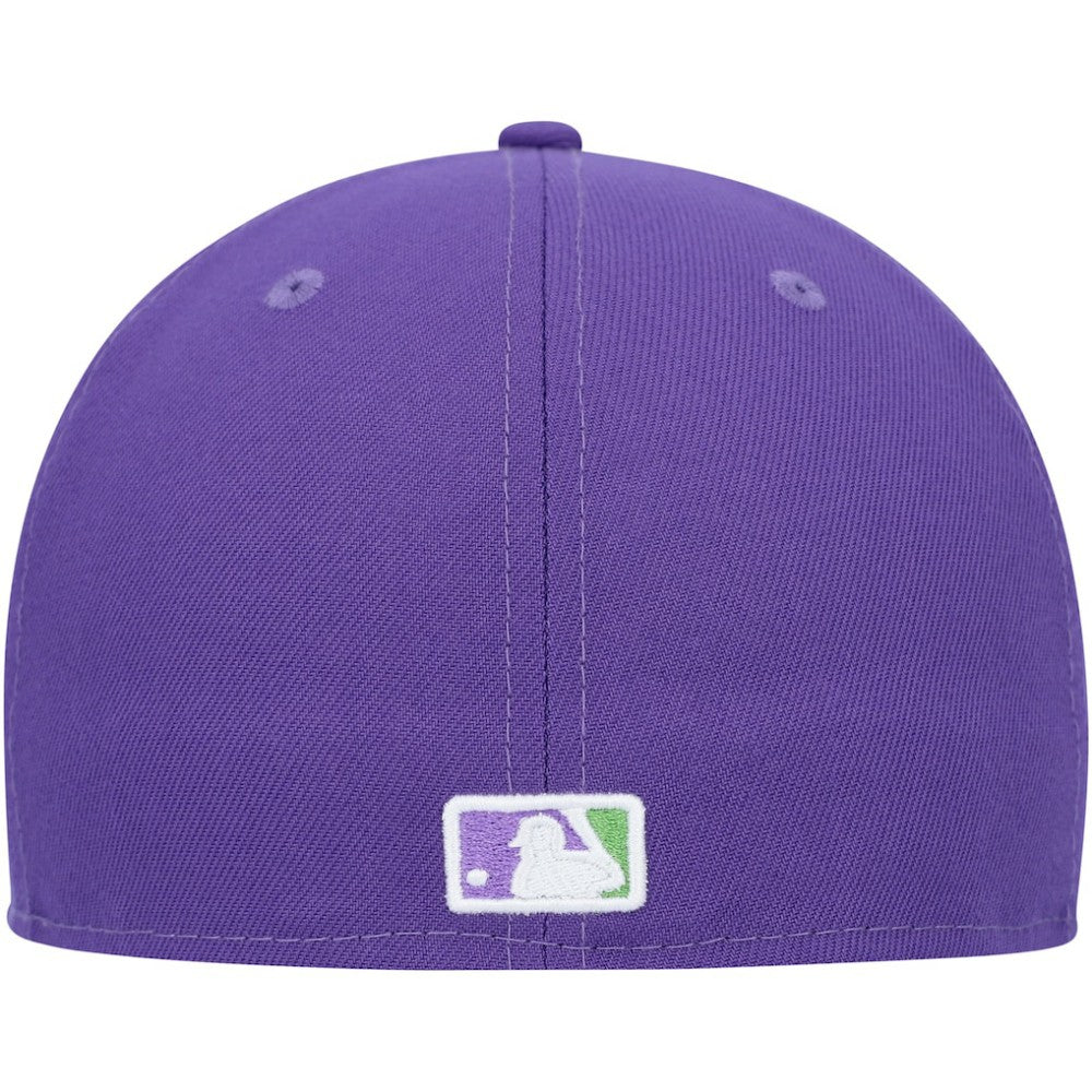 Cincinnati Reds Lime Side Patch 59FIFTY Fitted Hat Purple | New Era