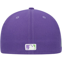 Miami Marlins Lime Side Patch 59FIFTY Fitted Hat Purple | New Era