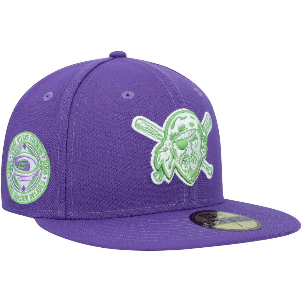 Pittsburgh Pirates Lime Side Patch 59FIFTY Fitted Hat Purple | New Era