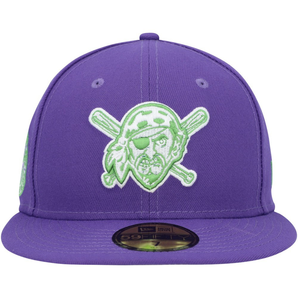 Pittsburgh Pirates Lime Side Patch 59FIFTY Fitted Hat Purple | New Era