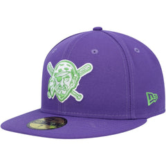 Pittsburgh Pirates Lime Side Patch 59FIFTY Fitted Hat Purple | New Era