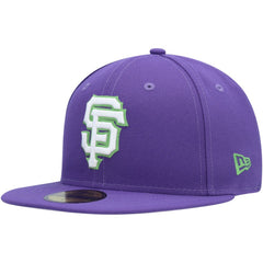 San Francisco Giants Lime Side Patch 59FIFTY Fitted Hat Purple | New Era