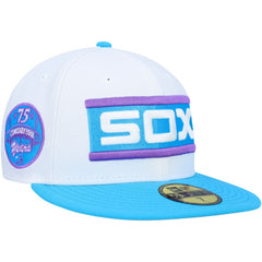 Chicago White Sox Comiskey Park 75th Anniversary Vice 59FIFTY Fitted Hat White | New Era